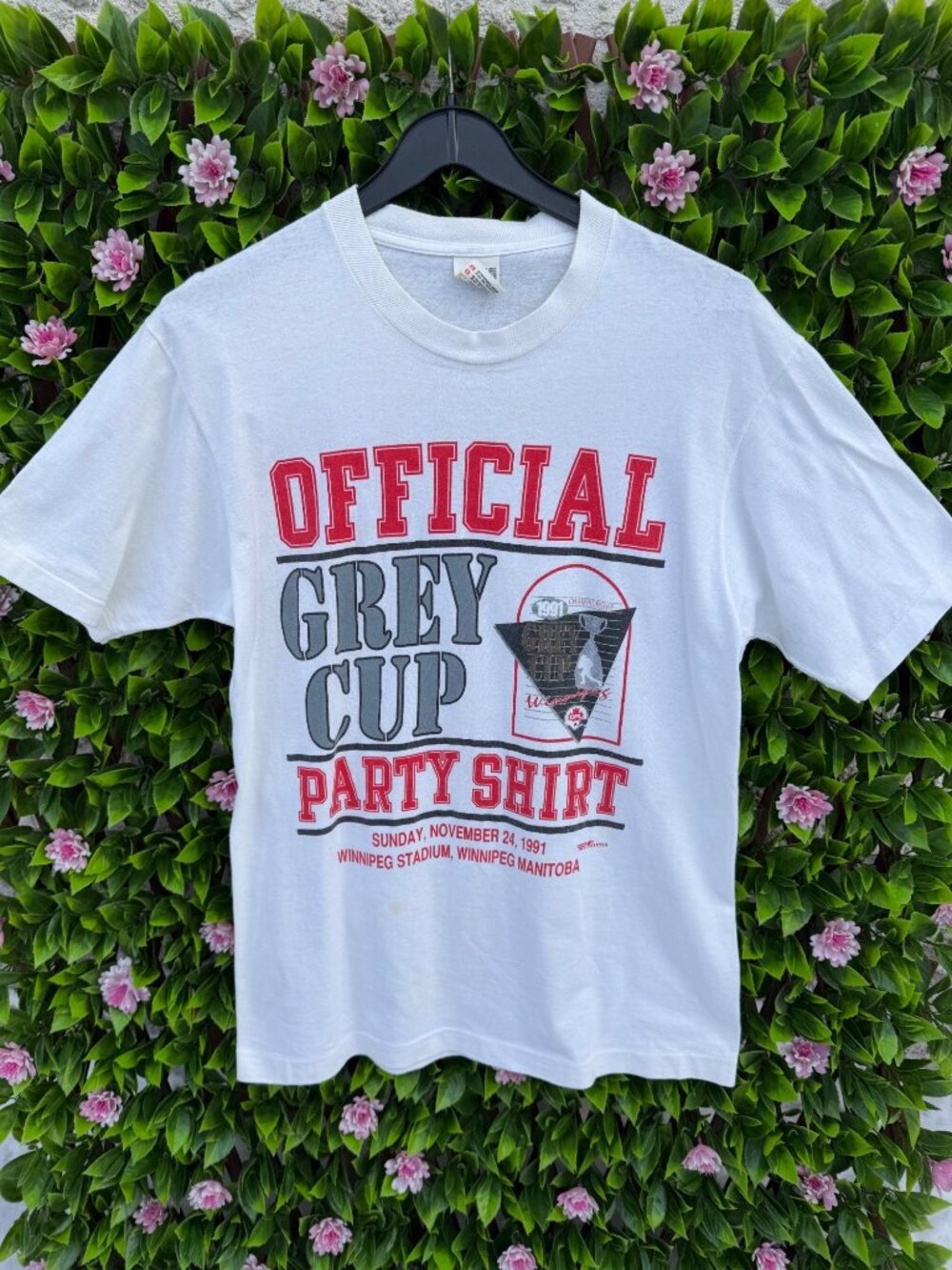 CFL - Grey Cup Official Party Shirt Winnipeg Stadium T-Shirt 1991 Large